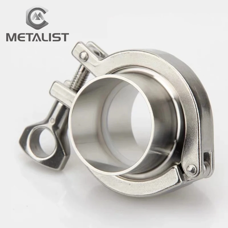 

METALIST 1.5" SS304 Sanitary Pipe Fitting Set 19-38MM OD Pipe Weld Ferrule +51MM Tri Clamp + PTFE Gasket