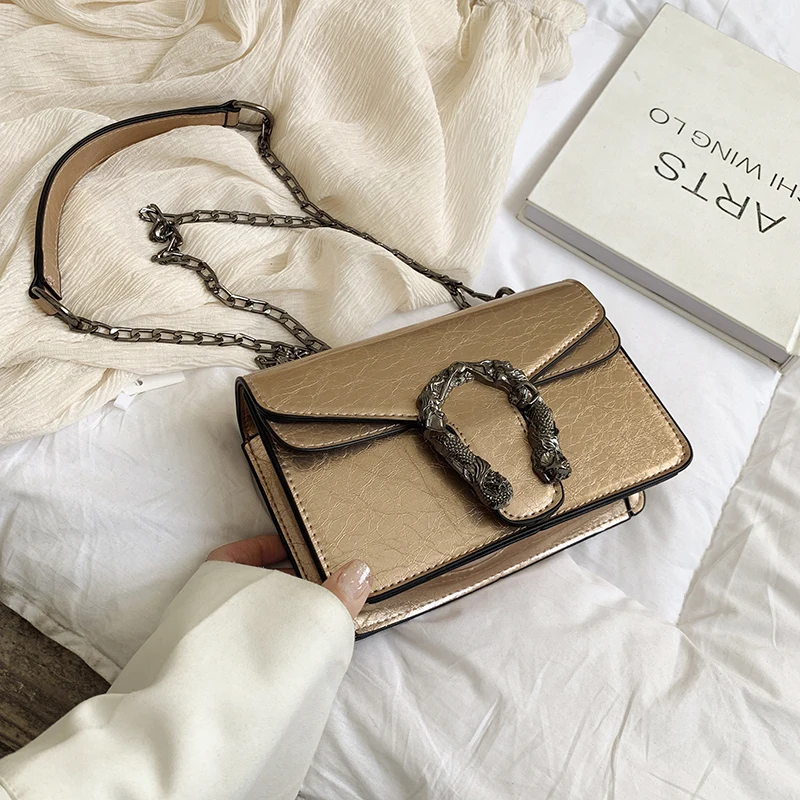 Женская винтажная сумка через плечо элегантная маленькая квадратная мессенджер