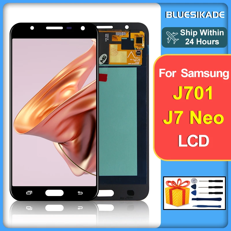

ЖК-дисплей 5,5 дюйма AMOLED для Samsung Galaxy J701, сенсорный экран J7 Nxt, дигитайзер J7 Neo J701F J701M J7, замена ядра ЖК-дисплея