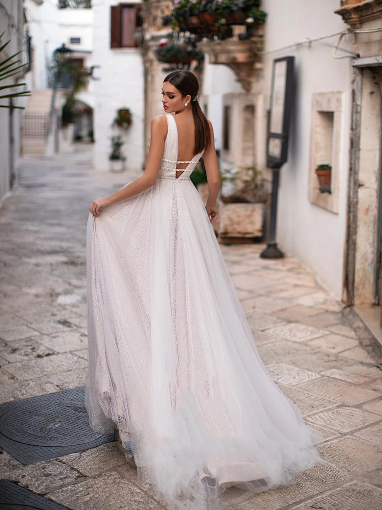 

BAZIIINGAAA Simple Wedding Dress Lace Little Beading Strapless Dress Luxury Wedding Gowns Bridal Can Be Washed Bride Dresses