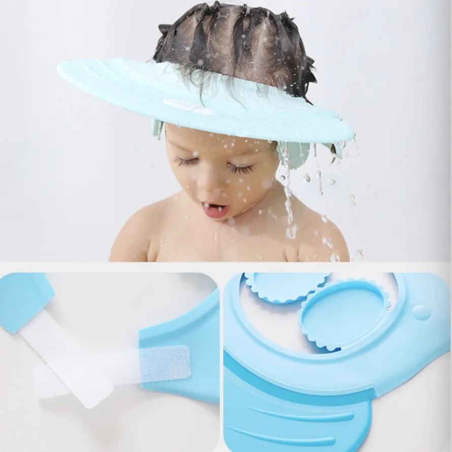 Регулируемая силиконовая детская шапочка для душа детский козырек ванны защита