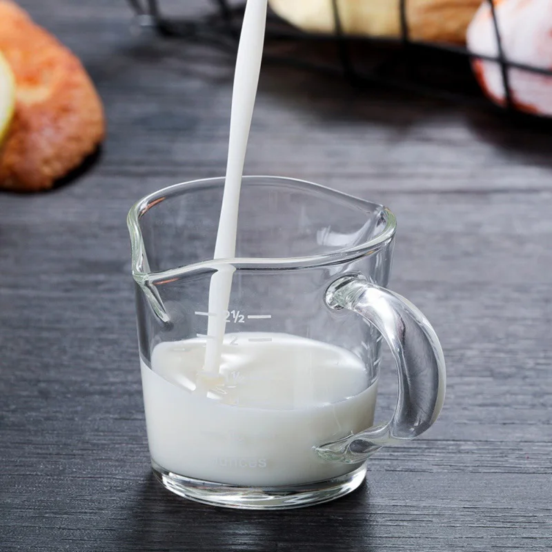 70ml Heat-resistant Glass Measuring Cup Jigger For Espresso Coffee Double-mouthed Ounce Small Milk With Scale Drinkware | Дом и сад