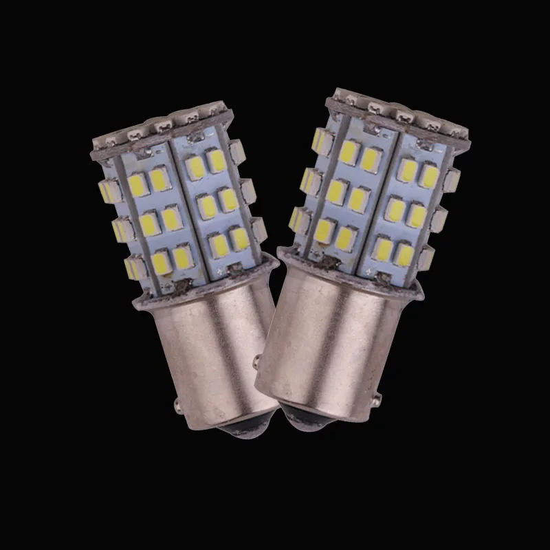 2-шт автомобильных стоп-сигналов T20 7443 w21w w21/5 w 1156 P21W Ba15s 1157 Ba15d лампы поворотного сигнала 64 smd белый 12V обратной лампы.