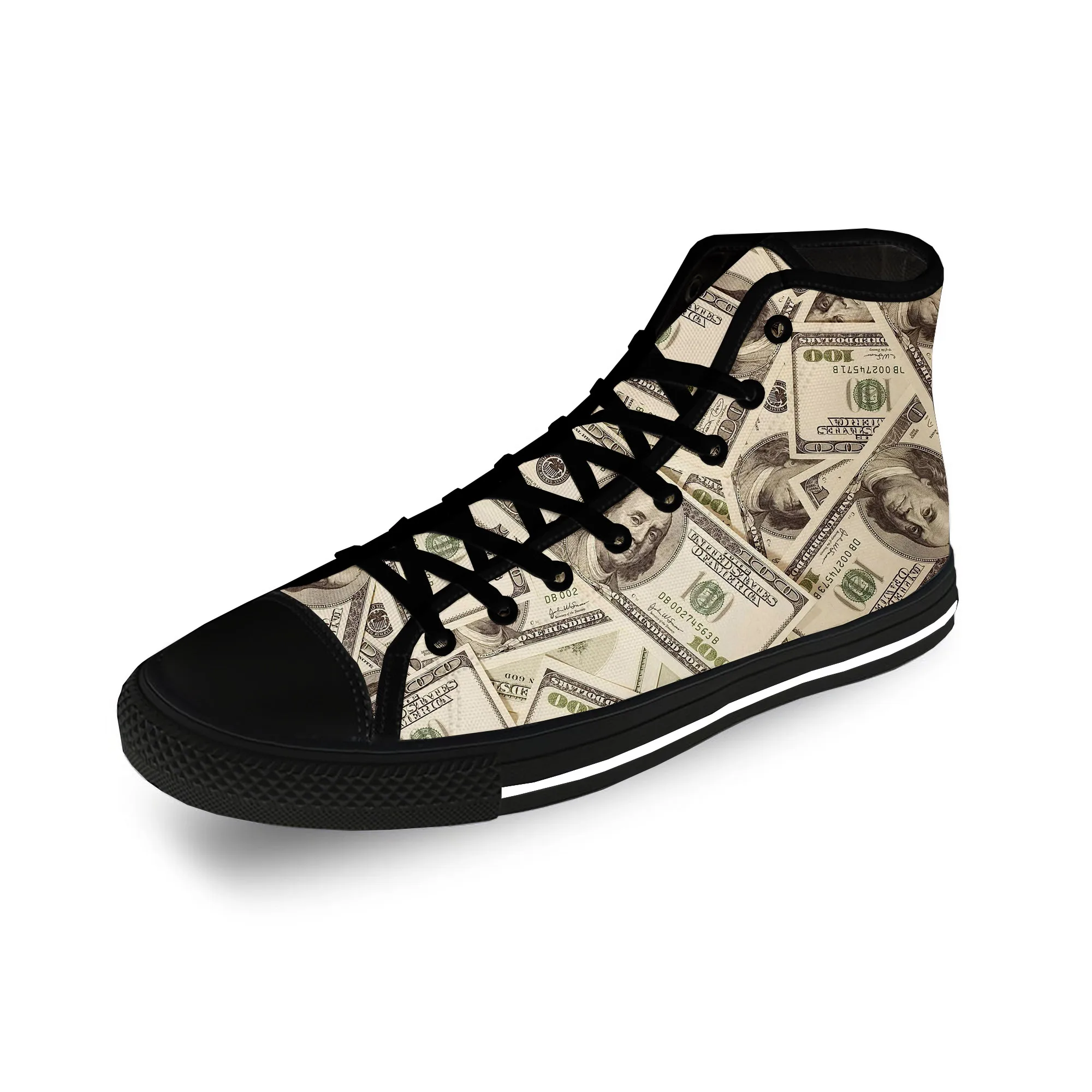 القوطية الدولار دولار المال أنيمي قماش غير رسمي موضة ثلاثية الأبعاد طباعة عالية أعلى حذاء قماش الرجال النساء خفيفة الوزن تنفس أحذية رياضية