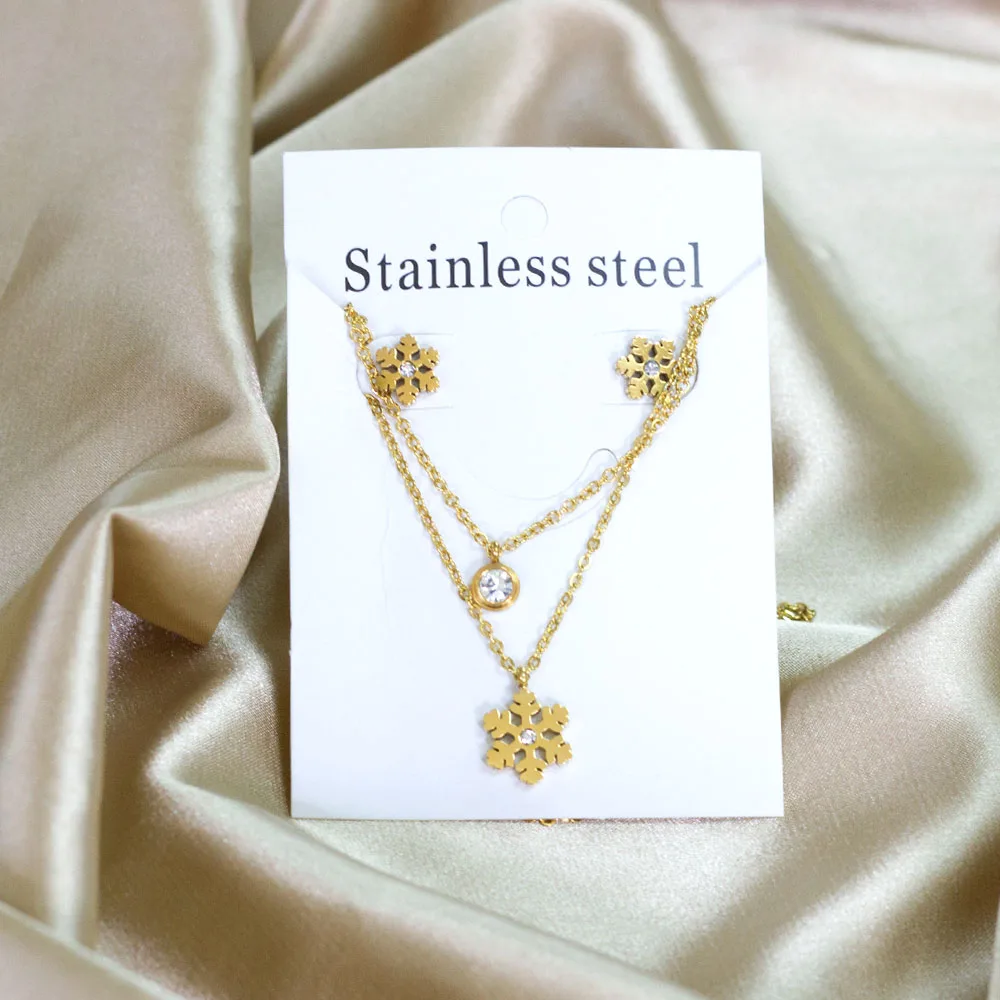 Комплект из колье и серёг нержавеющей стали