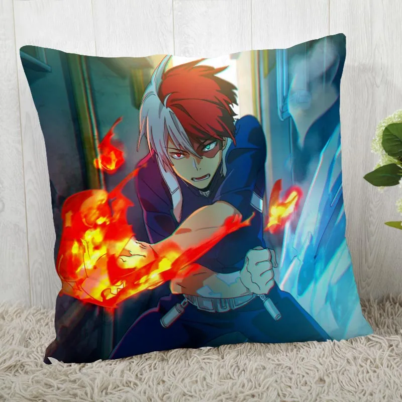 Custom Pillow Cases Boku no Hero Academia Square Pillowcase Christmas Zippered Pillow Cover 40*40cm,45*45cm(One Side - Color: 2