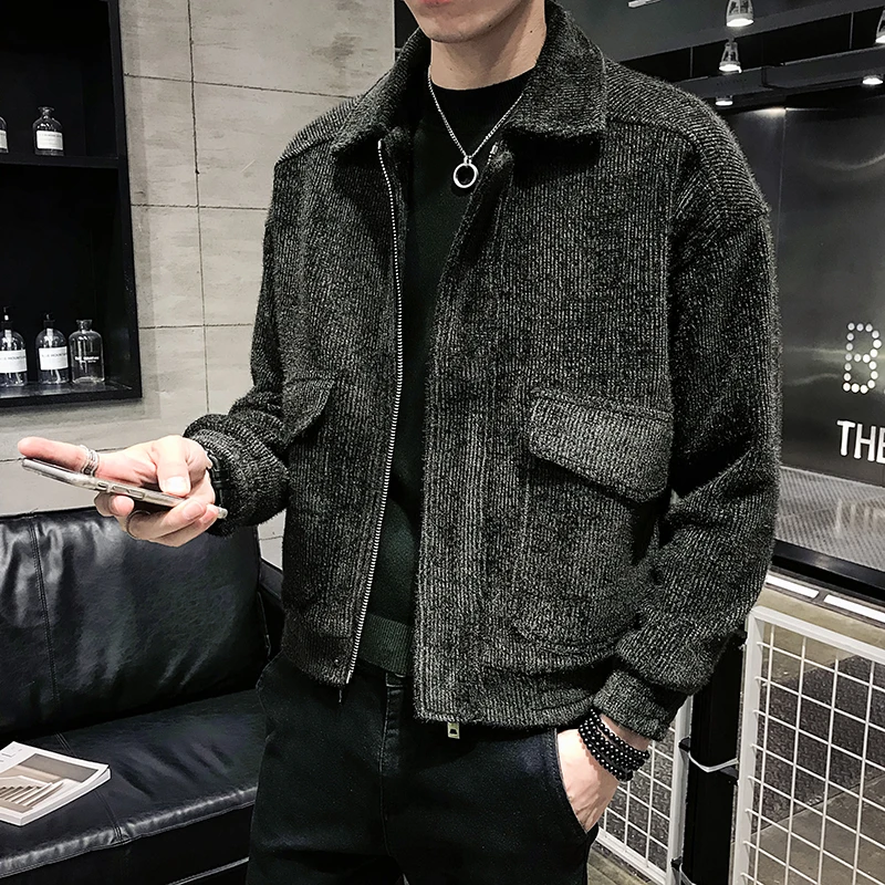 Зимняя Новая мягкая свободная бархатная куртка с отворотом на плече и большим