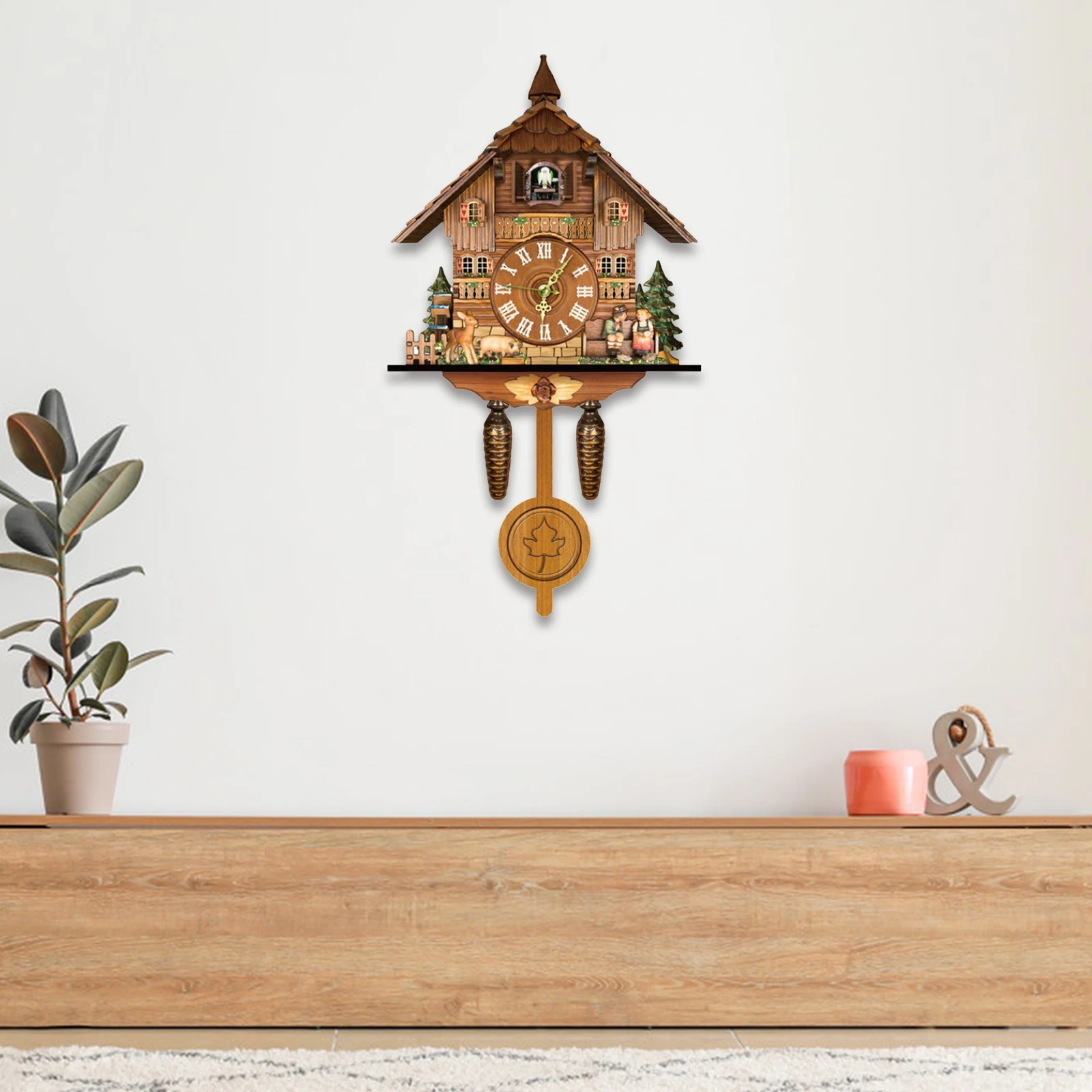 German Black Forest Cuckoo Clock Retro Nordic Style Wooden Wall Best Price | Дом и сад