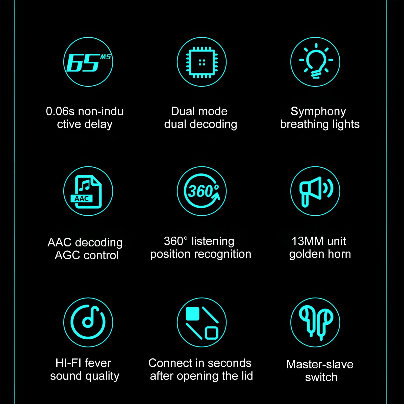 Bluetooth-наушники Беспроводные наушники HiFi музыкальные Спортивная игровая