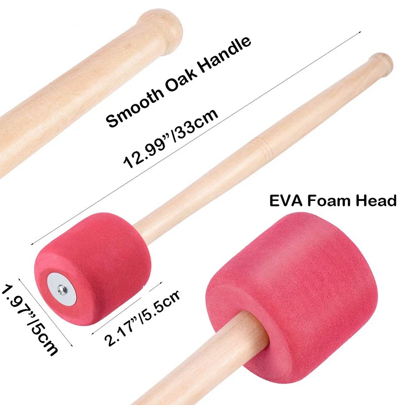 4 Упак. Басовые барабанные молотки палочки Ударные с поролоновой головкой и