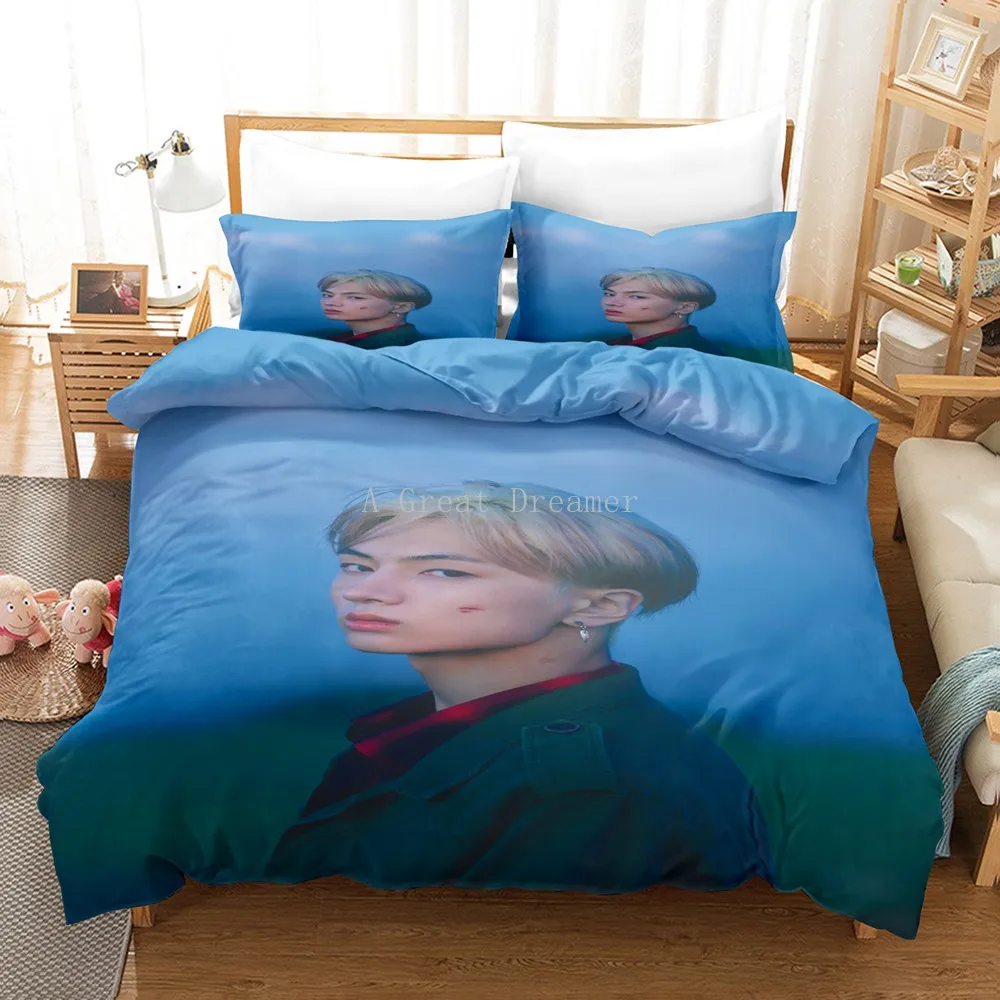 

ENHYPEN Bedding Set Boy Group Idol Group Duvet Cover With Pillowcase Bedclothes Queen King Size For Kids Adults Bedroom Decor