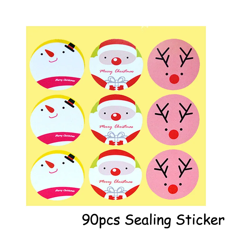 90pcs Sticker Рождественский Адвент-календарь 1-24 цифры наклейка s Рождественская бумажная наклейка-календарь Navidad Kerst украшение для дома натальные поставки - Цвет: 90pcs Sticker