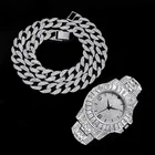 В стиле хип-хоп, льдом часы для Для мужчин Для женщин Для мужчин льдом ограненные Стразы Майами кубинской камнями Bling ожерелья для Для мужчин ювелирные изделия