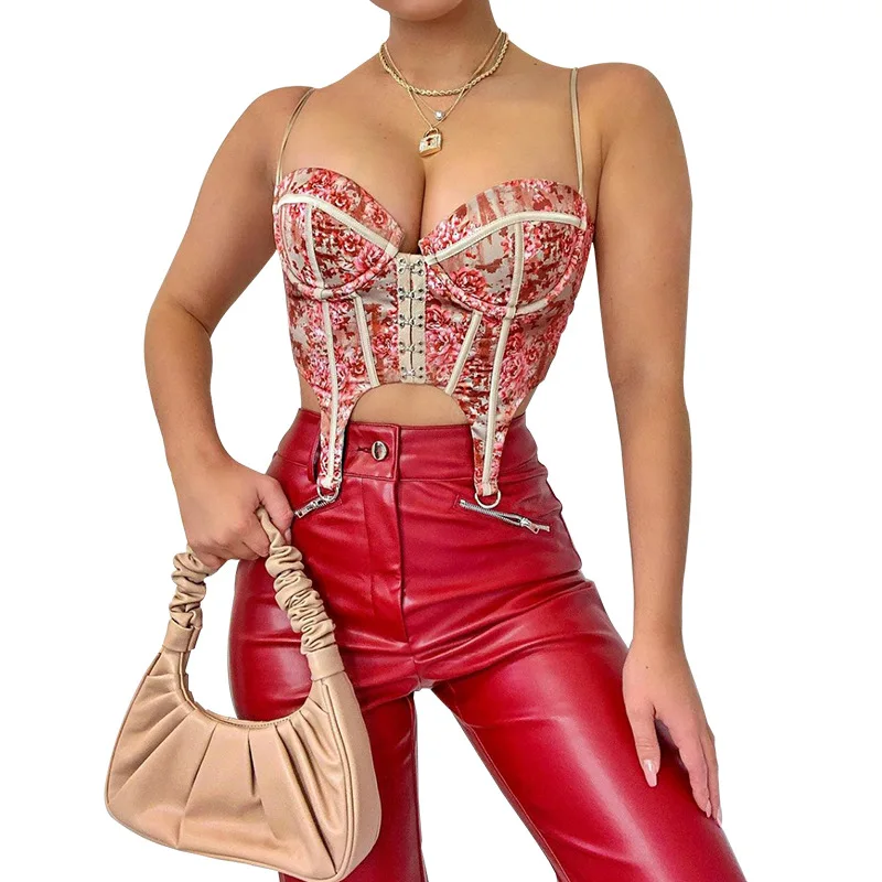 

Женский топ-туника на бретельках, с цветочным принтом, пуш-ап, в стиле ретро