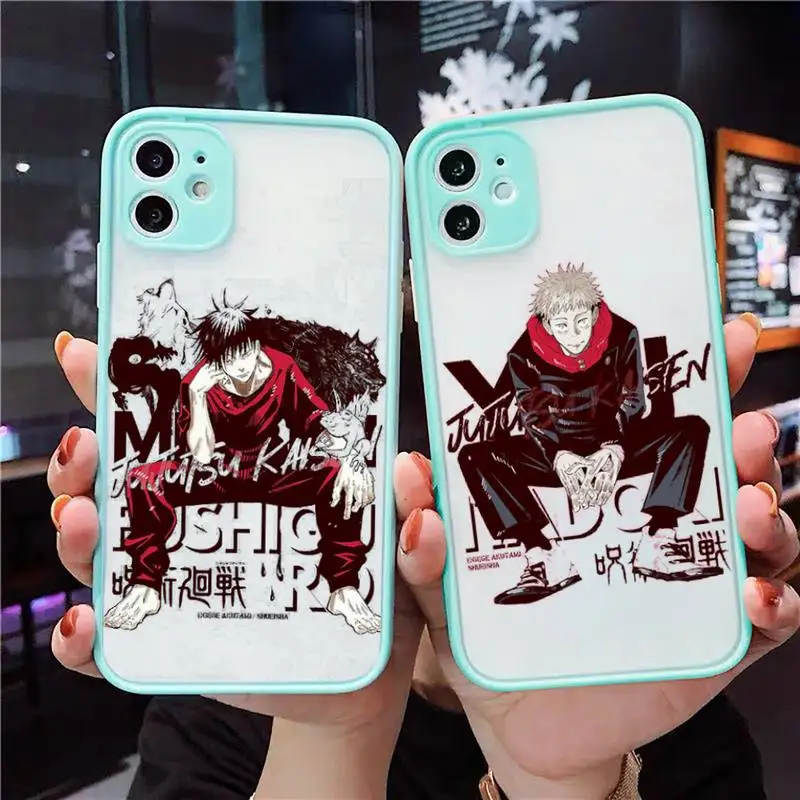 

Jujutsu Kaisen Phone Case For iPhone 12 11 Mini Pro XR XS Max 7 8 Plus X Matte transparent blue Cover