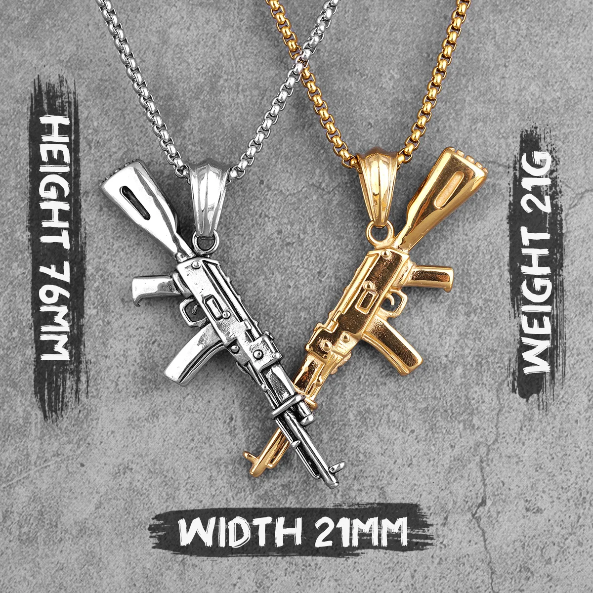 Цепочка AK47 из нержавеющей стали для мужчин Ювелирное Украшение золотистого и