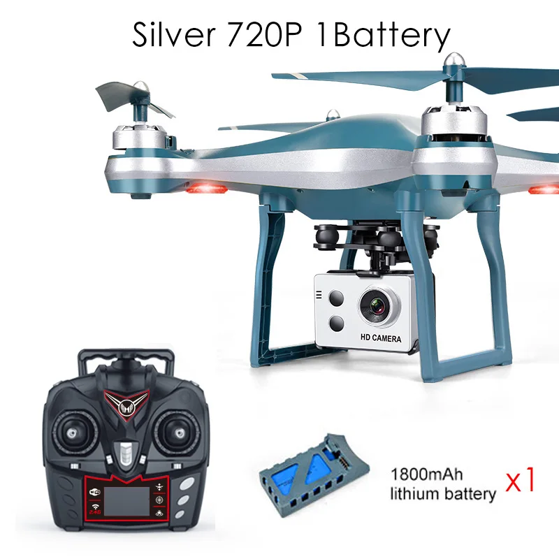 K10 Дрон с GPS Камера Hd Rc вертолет Квадрокоптер Follow Me(следуй за мной одним нажатием кнопки возврата длинные Срок службы батареи низкая Мощность и функцией автоматического возврата - Цвет: Silver 720P 1B