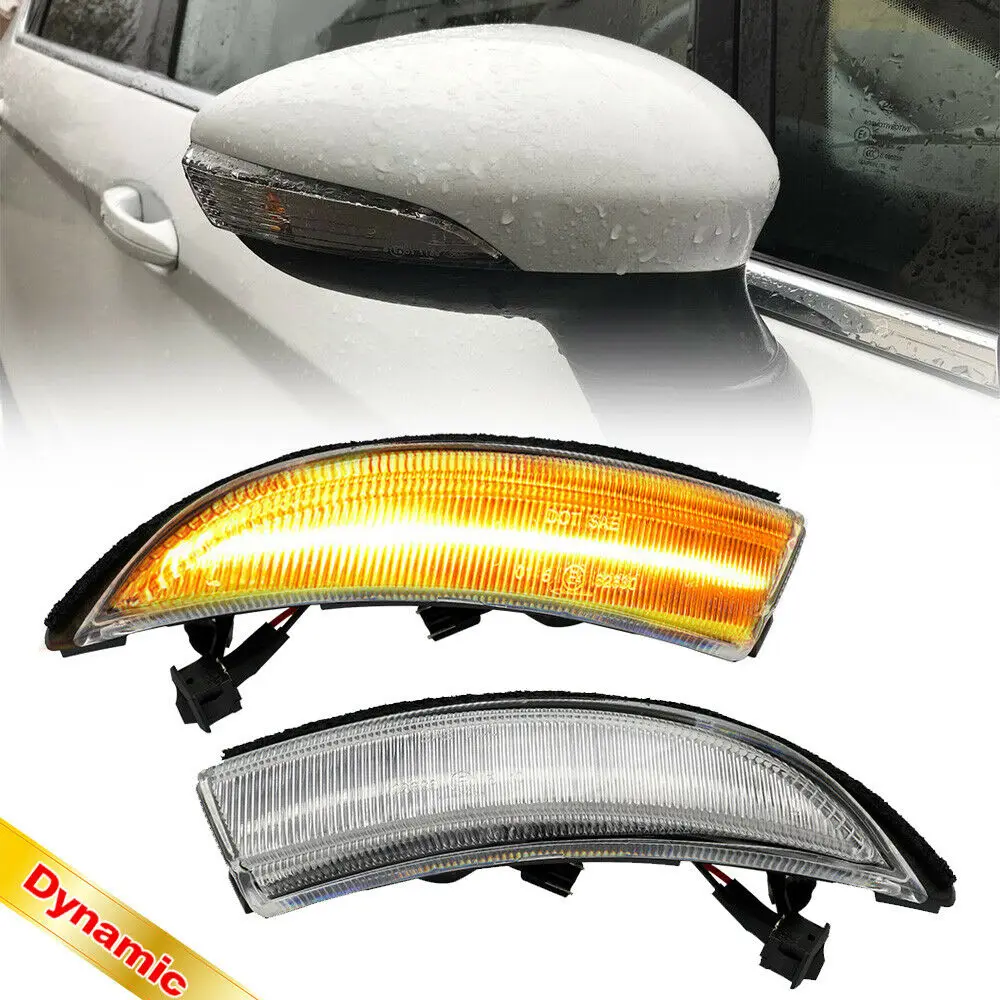 Clear Lens Dynamic Led Side Mirror Turn Signal Light side marker light lamp indicator light for 08-17 Ford Fiesta B-Max car lamp