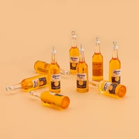 10pcs new resin beer bottle charms drinking bottle pendant for diy keychain necklace jewelrry findings floating