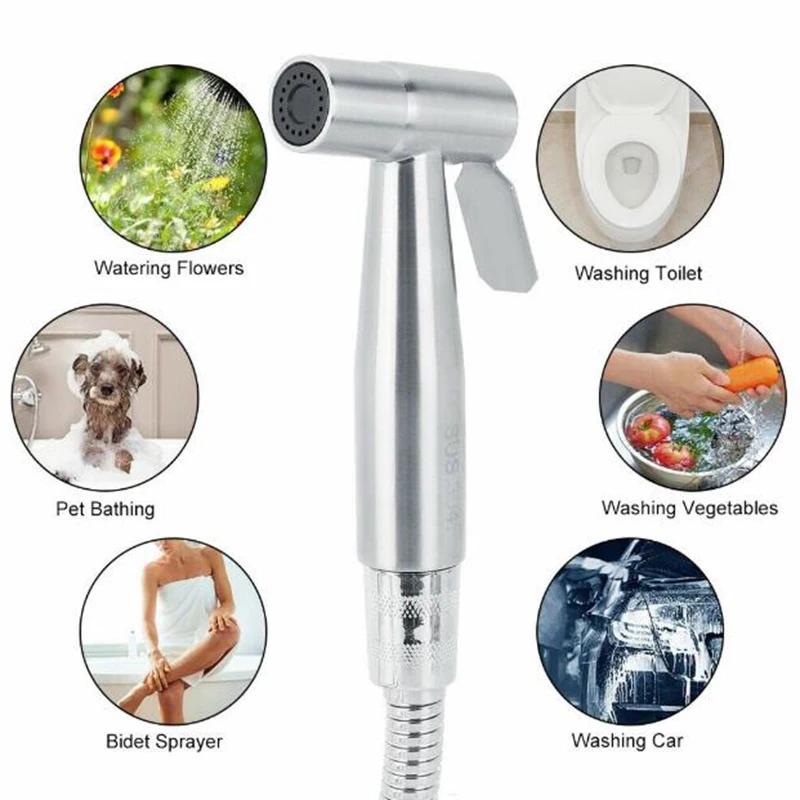 

Toilet Hand Held Bidet Spray Shower Head Douche Kit Copper Valve Bathroom Bidet Sprayer Jet Tap Holder Hose
