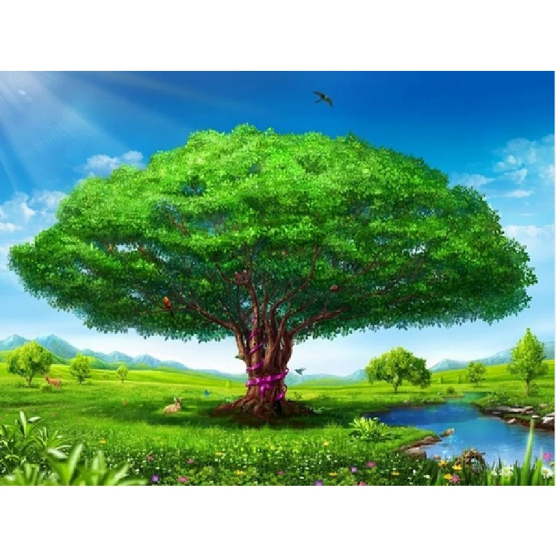 World Tree. Ручная работа, краски, высокое качество, холст, красивая краска по номерам, сюрприз, подарок, большое свершение