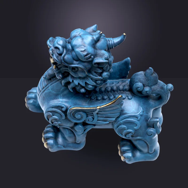 

Chinese style pure copper Pi Xiu mascot sculpture statue Modern art high-end crafts Home Decoration Domineering Feng Shui Statue