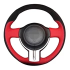 Чехол рулевого колеса автомобиля Мужская прошитая вручную обувь черного цвета из натуральной кожи и замши чехол рулевого колеса автомобиля s для Toyota 86 Subaru BRZ