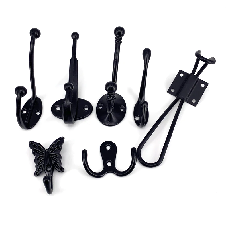 1 шт. черные крючки в ретро стиле двойная металлическая вешалка для шляп и сумок