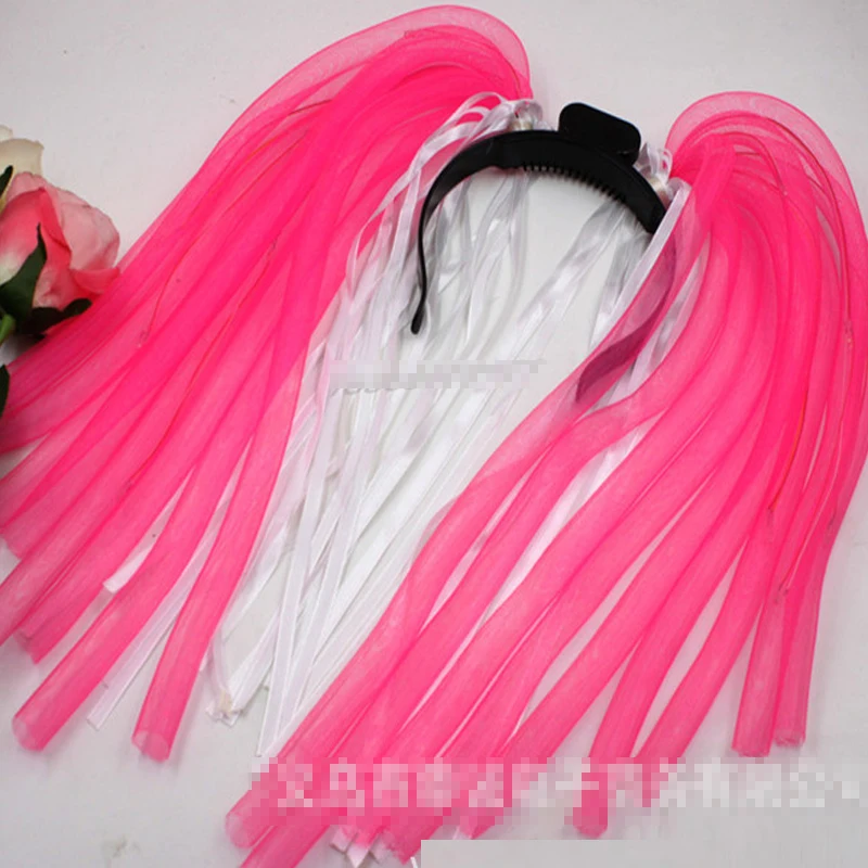 pink braid Светящиеся Волосы оплетка очки мигающий лук маска для глаз светодиодный светильник вьющиеся волосы парик Поклонники день рождения принадлежности светодиодный Вечерние - Цвет: pink braid