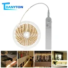 Беспроводная Светодиодная лента с инфракрасным датчиком движения, светодиодная подсветка под шкаф для кухни, лестницы, гардероба, кровати, ночного освещения, 1 м, 2 м, 3 м