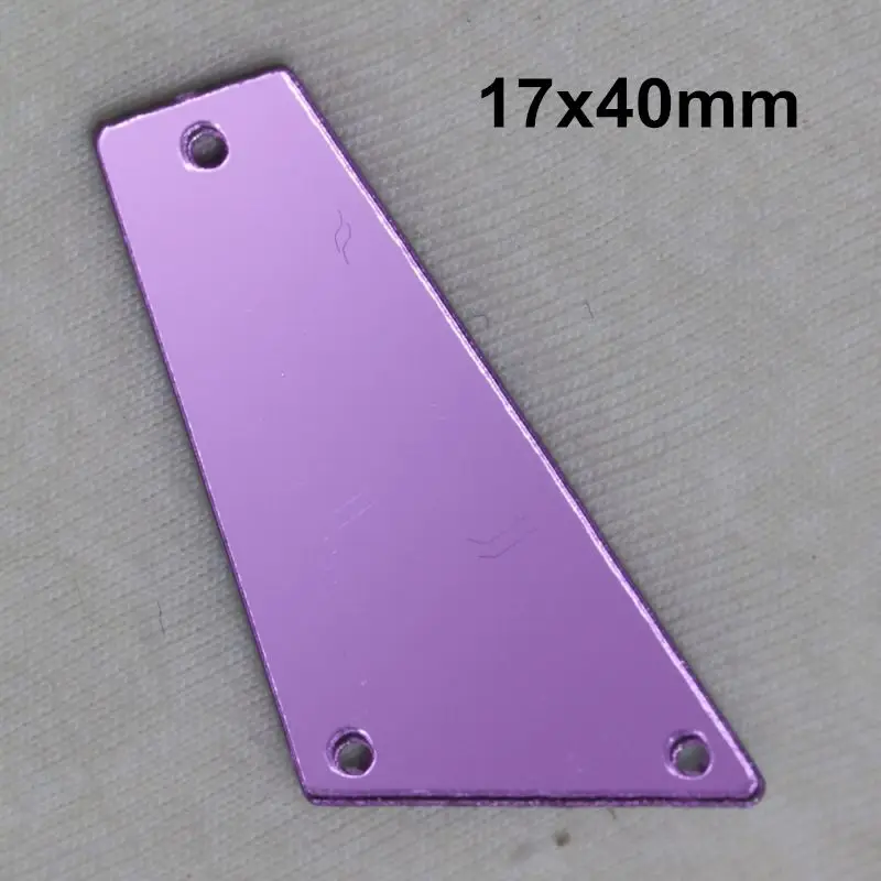 A13-17x40 Фиолетовое акриловое зеркало пришивные стразы DIY Flatback зеркальные акриловые пришивные стразы с отверстиями для шитья - Цвет: A13-17x40