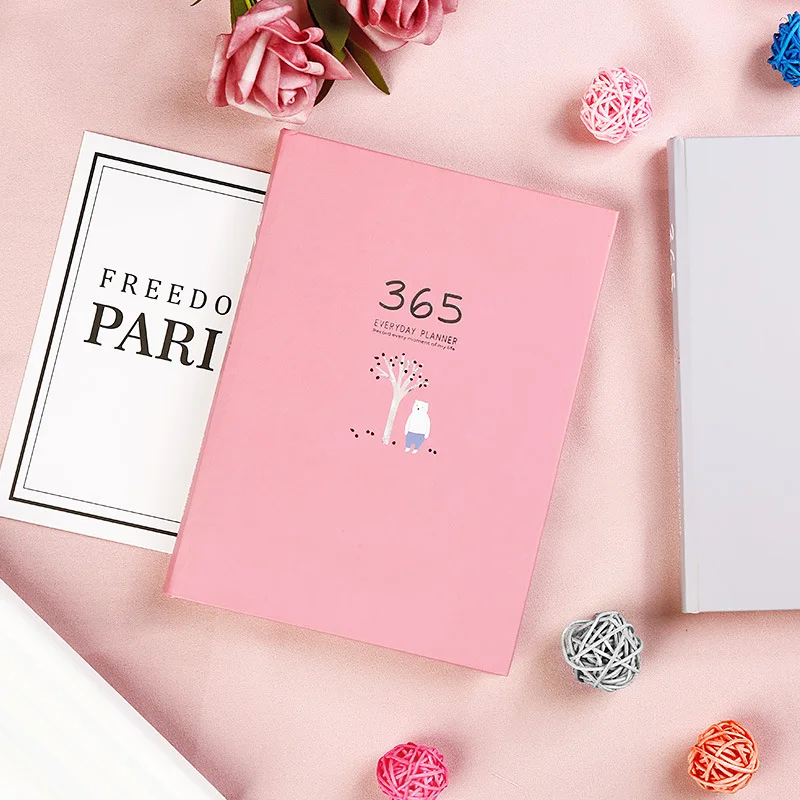 Новый 365 дней Тетрадь дневник повестки дня 2021 планировщик жесткий Бумага Крытая