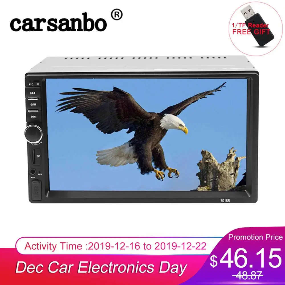 Carsanbo 7 дюймов 2 Din Bluetooth FM USB TF Auxin автомобильное радио MP4/MP5 видео плеер автомобиля стерео Зеркало Ссылка с камерой заднего вида автомобиля