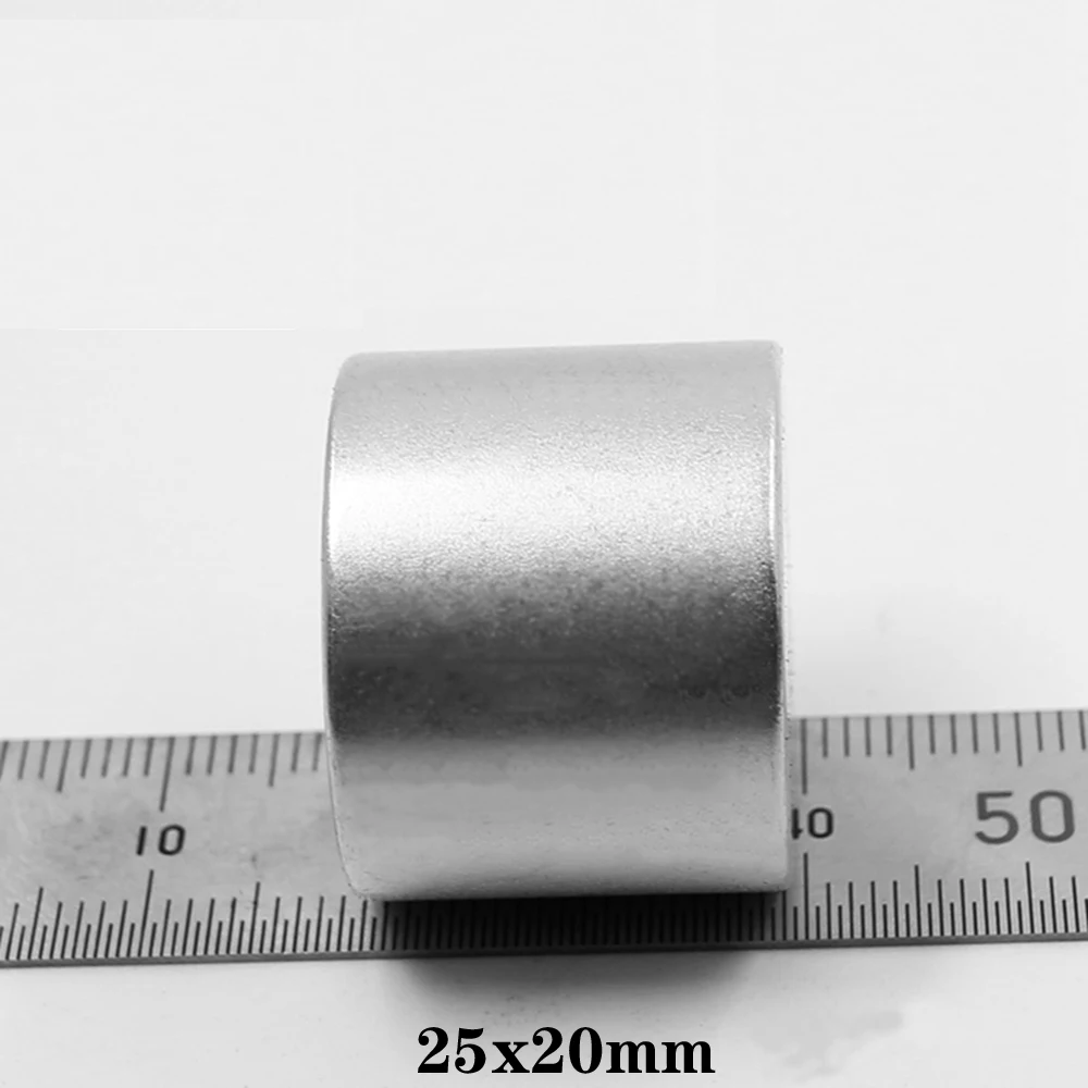 Мощные сильные магниты толщиной 25x20 мм 1/2/3/5 штук, постоянные неодимовые магниты 25ммx20мм, круглые 25x20 мм.