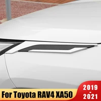 for toyota rav4 rav 4 xa50 2019 2020 2021 abs car front head light lamp eyelids frame trim cover sticker decoration accessories
