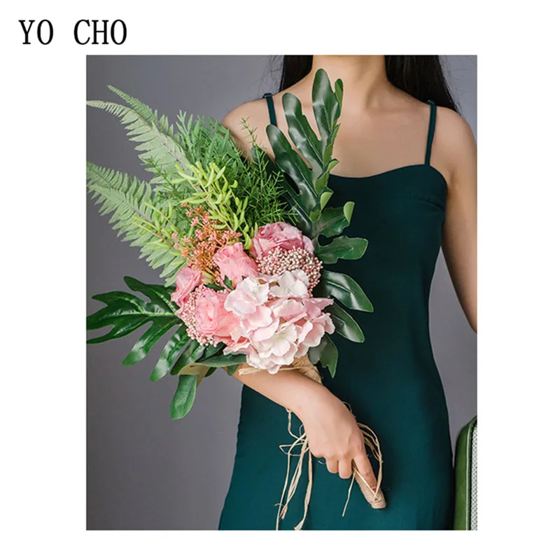 

YO CHO Big Bunch Artificial Flowers Wedding Bouquets Silk Fake Flowers bouquets Home Wedding Decoration
