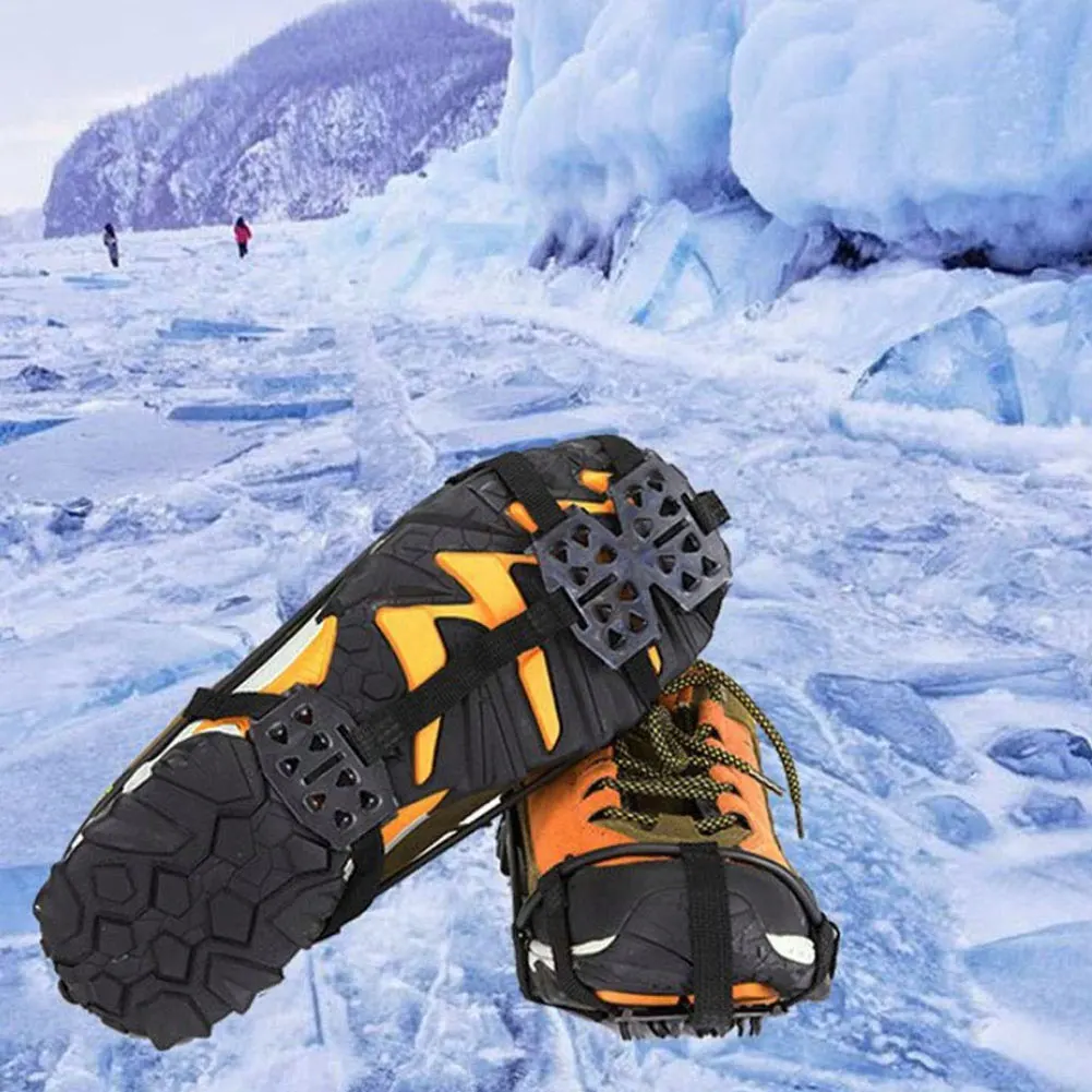 

1 Pair M L 24 Teeth Anti-Slip Ice Grips Gripper Shoes Boot Hiking Ice Climbing Shoe Spikes Climbing Chain Crampons Shoes Cover