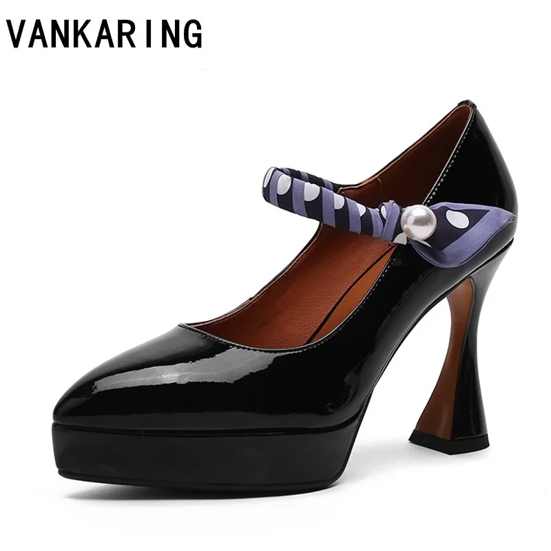 

women's pumps mary janes high heels night club high-heeled genuine leather single shoes shallow ladies buckle party wedding shoe