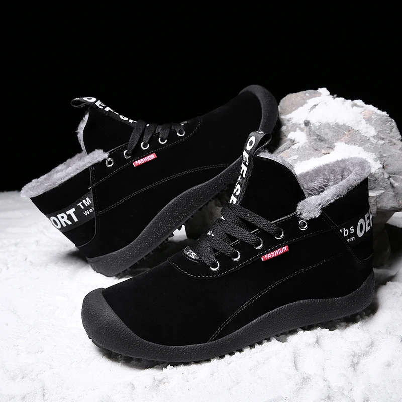 Хлопчатобумажная обувь мужская зимняя повседневная на высоком каблуке Большие