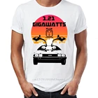 Новые мужские футболки из 100% хлопка, футболки большого размера с круглым вырезом Назад в будущее DeLorean для путешествий с автомобилем