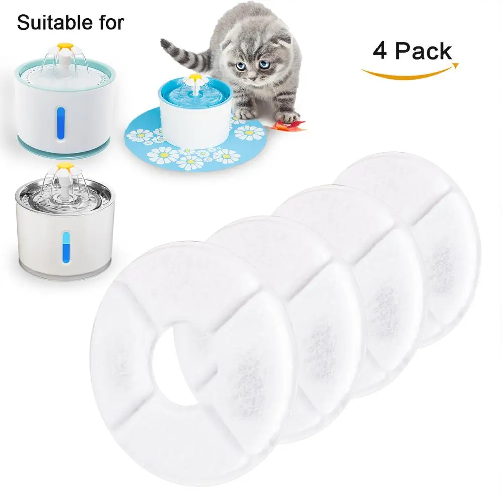 

4pcs Charcoal Filter Activated Carbon Filters Replacement for Flower Waterfall for Pet Cat Dog Supplies