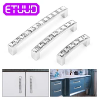 furniture diamond crystal glass knobs cupboard pulls silver cabinet drawer door accessory knobs kitchen pull handle hardware