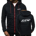 Демисезонная мужская толстовка с капюшоном, на молнии, с логотипом CCM, теплая, на флисовой подкладке, удобная, 2021, популярная куртка