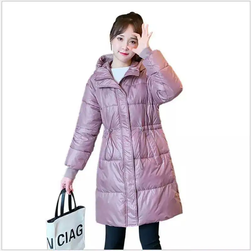 

Winter women long coat Waist women jacket Hooded Thick woman coat Warm padded jackets coat Female solid slim women outwear parka