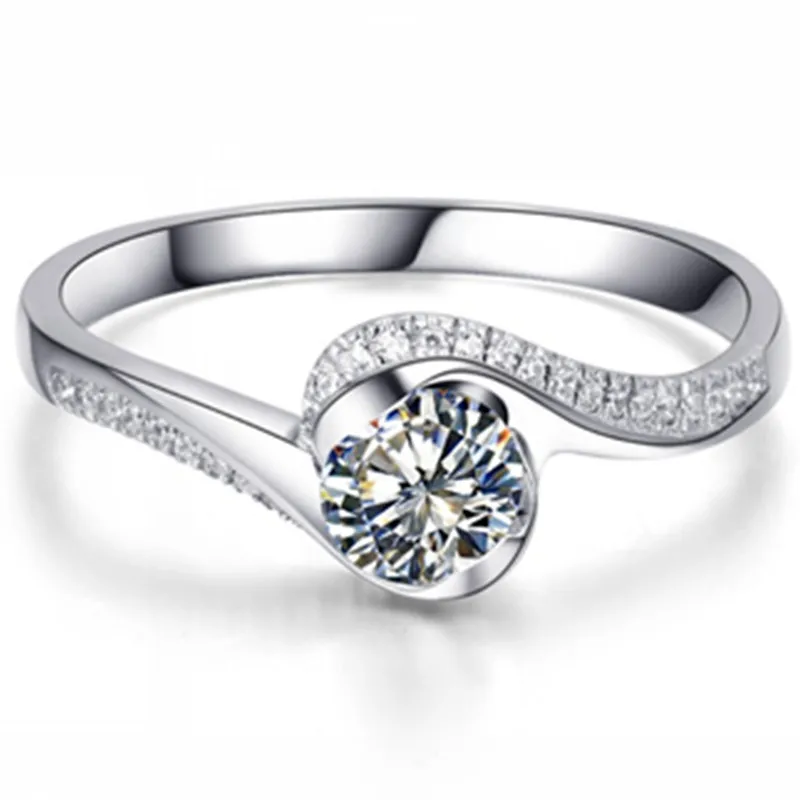 Женское Обручальное кольцо из серебра 925 пробы с муассанитом карата | Украшения и