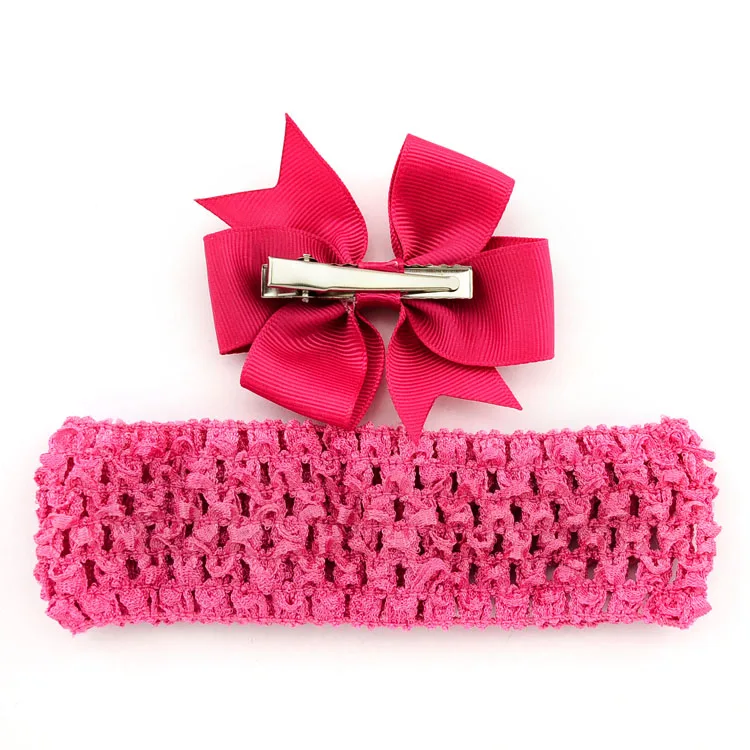 

1Pcs Soild Practical Detachable Elastic Headband Polka Multicolor Bows With Clip Hairpin Hair Accessories For Kids 593