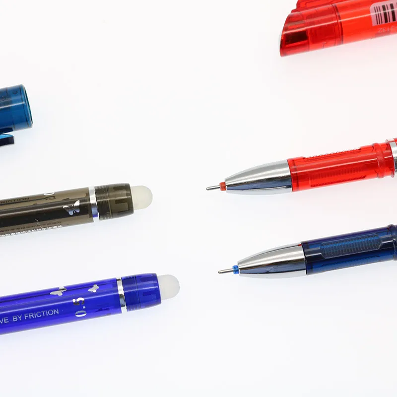 Стираемая волшебная ручка черные/синие/темно синие/красные чернила запасные