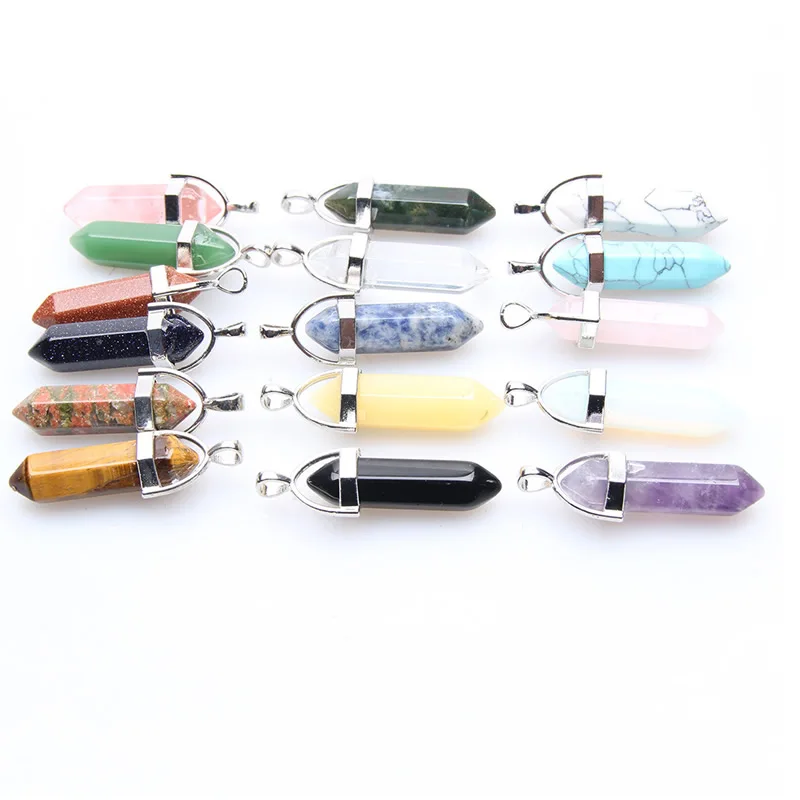 Бесплатная доставка 7 исцеляющих точка чакры подвески шестиугольные кварцевые