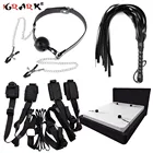 Взрослые игры с открытым ртом кляп зажимы для сосков сексуальные кнуты оральные Фетиш для спальни БДСМ рабство ограничение наручники эротические игрушки для пар