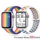 Ремешок Pride Edition для Apple watch Band 40 мм 44 мм 42 мм 38 мм, спортивный силиконовый Воздухопроницаемый браслет для iwatch series SE 6 5 4 3